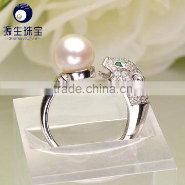 Leopard Design S925 Silver Pearl Jewelry Rings for Export photo-4