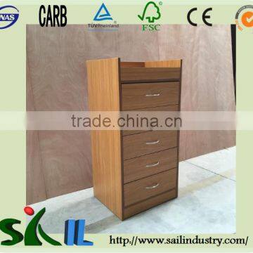 wooden 5 drawer cabinet with handle