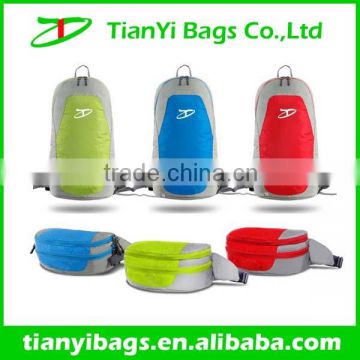 Travelling waterproof nylon foldable backpack