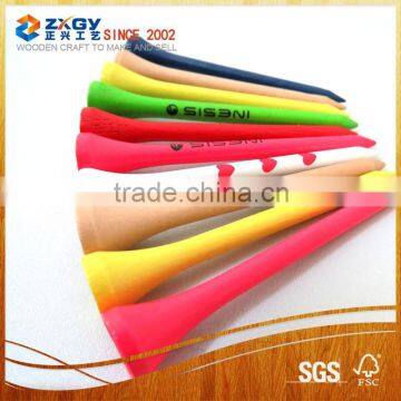 Logo Printing Eco-friendly Yellow Wood Golf Tees Specialzed