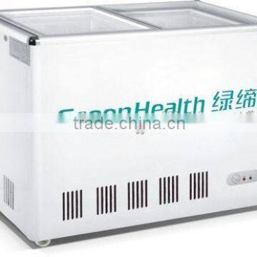 open door chest freezer,deep freezer with lock&key,interior lamp,inner glass door
