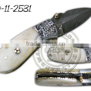 Damascus Steel Folding Knife DD-11-2531