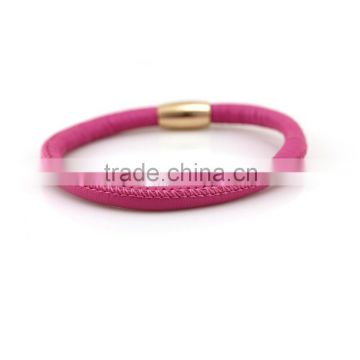 2015 Most Fashion Genuine Sheepskin Leather Bracelets With Gold Magnetic Charm 18-22 CM for Women