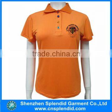 Cheap high quality Custom wholesale women orange polo shirt