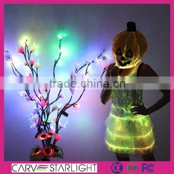 2015 new products fashion optic fiber led adult pumpkin hat