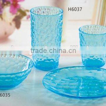 blue fasional hotsell BPA free reusable plastic tableware,dinnerware set