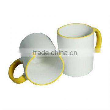 11OZ ring and rim color ceramic mug for sublimation