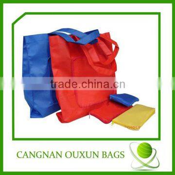 Wholesale nonwoven foldable tote bag with zipper pouch