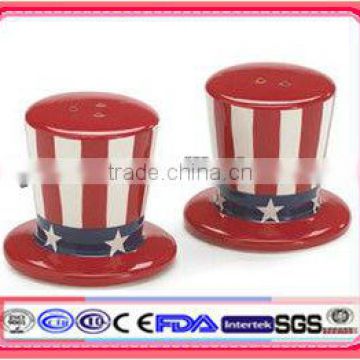 ceramic American flag shaker ceramic souvenir shaker