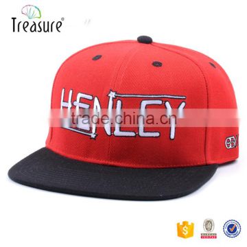 Fashion acrylic embroidery custom logo red youth snapback hat