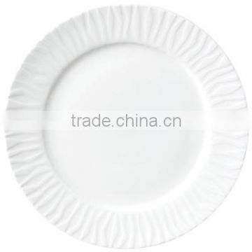 Round ceramic dinner dishes embossed personalized plate porcelain