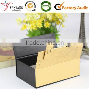 European Style Cardboard Perfume Box Gold Stamping Flip Lid Empty Perfume Box