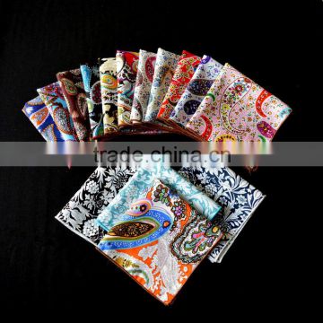 Custom made printing handkerchief soft cotton hanky design your own pocket square