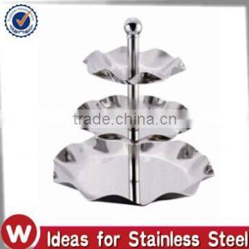 3 Tier Stainless Steel Flower Shape Cake Stand