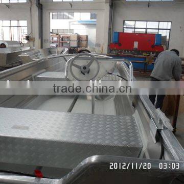 deep-v welded side control aluminum fishing boat with steering