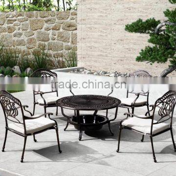 Outdoor furniture cast aluminum table set cast aluminum chair garden dining set FCO-CA003