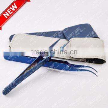 Blue plasma coated Eyelash Extension Tweezer sets