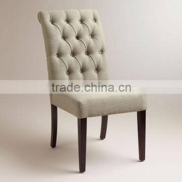 Creamy White Fabric Wooden Dining Chair HS-DC662