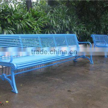 Wrought iron park bench with steel bench seat urban furniture Guangzhou