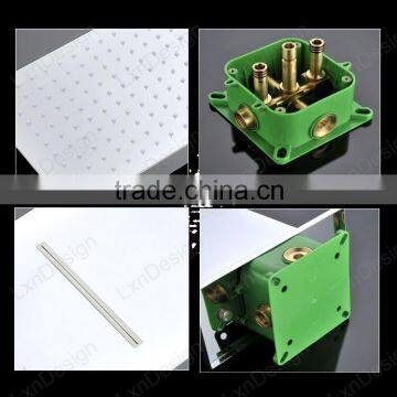 European Shower Hot Cold Mixer With Embed Box 2 Function Rainfall Waterfall Shower Head and Hand Shower Set for Bathroom