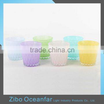 High Quality Colored Candle Cup Holder Round Bulk Glass Votive Candle Holders photo-5