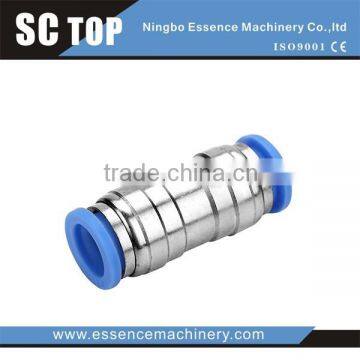 Plastic button Nickel plated brass union straight MPU brass fitting,brass hose fitting