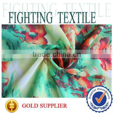 floral flower printed 75D high twist chiffon fabric