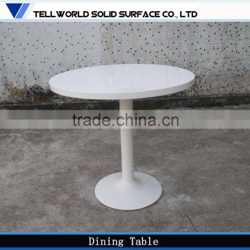 Moden high glossy standard size artificial marble top round restaurant tables