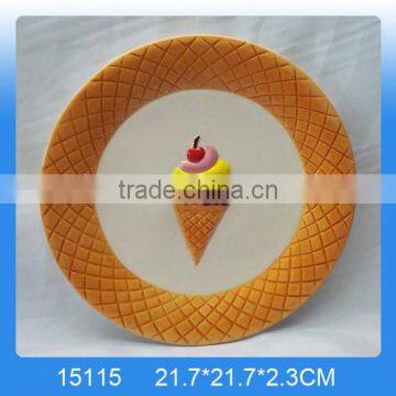 Decorative ice cream shaped ceramic plate custom with logo