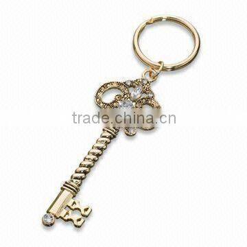 Metal Key Shape Keychain on Splist Ring