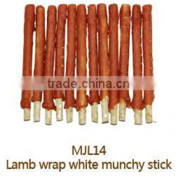 lamb wrap white munchy stick MJL14 private label dry brand Pets Food and dogs dental treats chew snacks suppliers