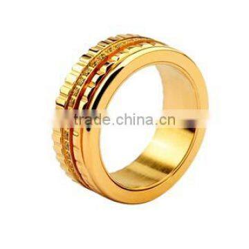 Gold Plated Jewelry Sets Wholesale Rotating Ceramic Diamond Fashion Cheap New Model Latest Wedding Ring