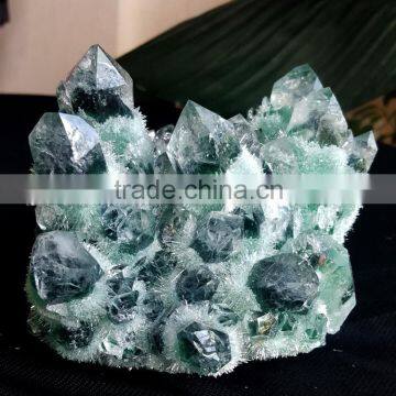 Top Quality Magic Green Phantom Quartz Crystal Cluster