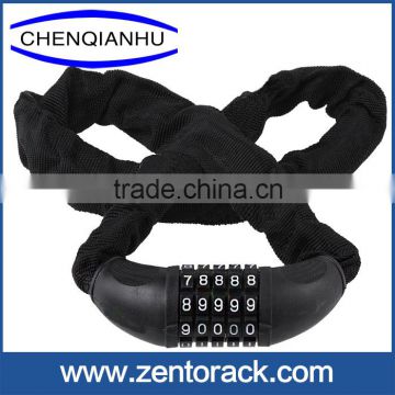 Combination chain link lock motorcycle lock chain safdety lock/ bicycle wheel combo lock/ colorful bicycle code number lock