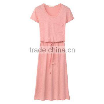 The 2016 Women's Clothing of Cultivate One's Morality Show Thin Short Sleeve V-neck Long Dress photo-2