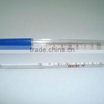 Enclosed scale clinical thermometer