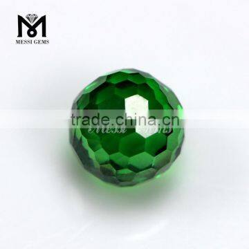 Fancy Shape Round Ball 12.0mm Faceted Green Cubic Zircon