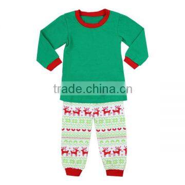 Hot selling baby green christmas pajamas kids persnickety christmas pajamas christmas little baby pajamas