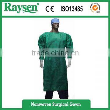 Disposable PP Nonwoven / SMS Blue Surgical Gown / Isolation Gown Patient