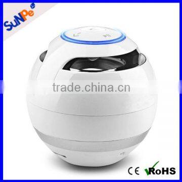 FM Radio Music Player Built-in Subwoofer Round Shape LED Mini Bluetooth Speaker for Gift photo-3