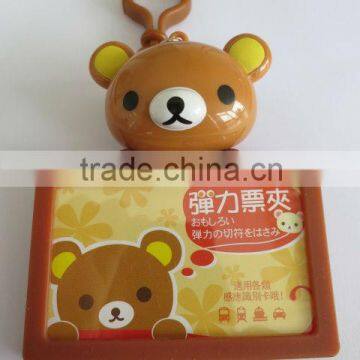 3D ABS silicon bear card cover