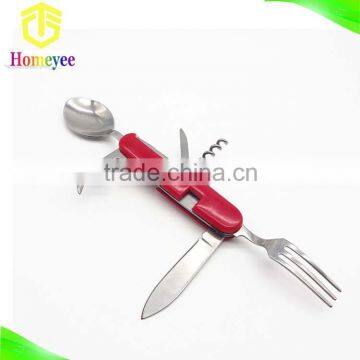 Plastic Handle Camping tool with spoon knife forks set