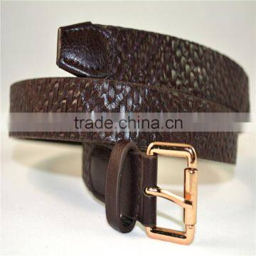 Fashion PU Fake Leather With Grid Lines Pattern and Pin Buckle Belt photo-4