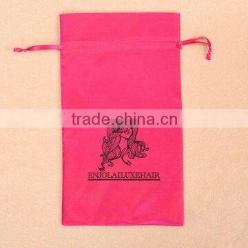 logo printing hair extension packaging satin bag( free sample)