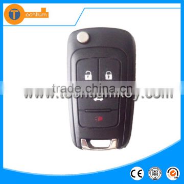 high quality 4 button modified remote key fob with logo uncut blade chip groove for Chevrolet Cruze