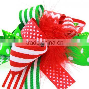 Christmas Style Woven Crochet Elastic Band With Feather Clips Floral Headband Girls Hair Jewelry Photo Prop Craft photo-3