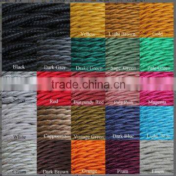 Colorful 2/3 0.75mm core electrical wire braided twisted cable cord for Pendant lighting