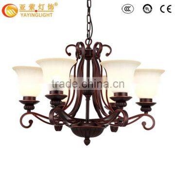Modern Continental Antique Glass Chandelier, Creative Decorative Wrought Iron Chandelier photo-2