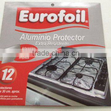 Convenient Disposable Square Aluminum Foil Stove Protectors And Aluminum Foil Gas Stove Burner Liners