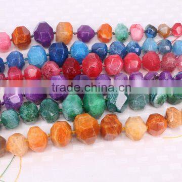 Fashion Agate stone beads Multi Color Agate Faceted beads for Bracelet Necklace Jewelry Making